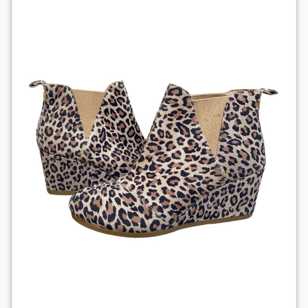 Toms Leopard Print Ankle Booties